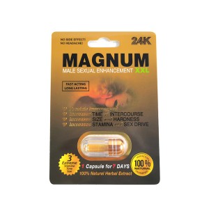 Magnum 24K Male Enhancement Wholesale Single Capsule Blister Card Supply