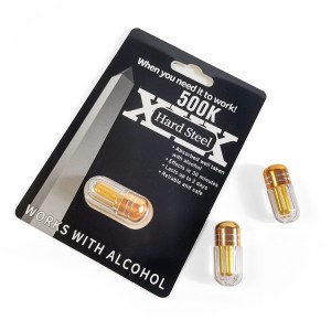 Hardsteel 500K Ｍale Sex Capsules Blister Card Packaging Enhance Erection