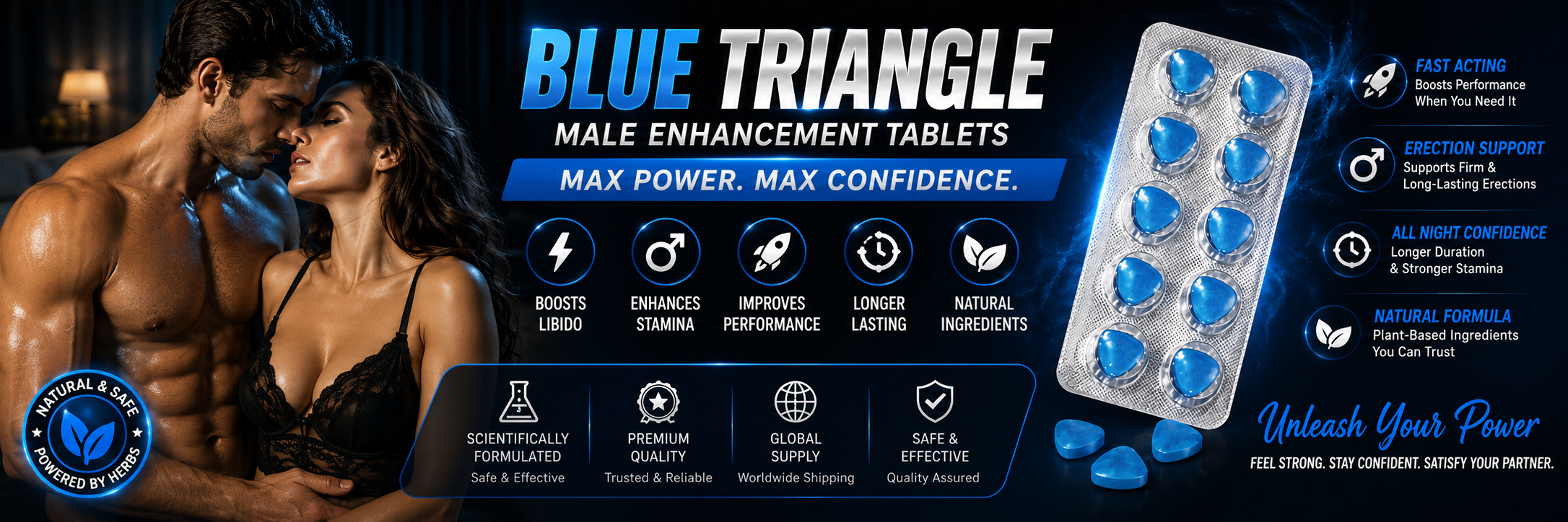 Blue Sildenafil 200mg Male Performance Tablets